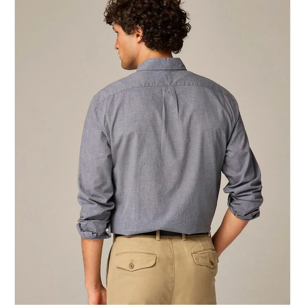 J. Crew Secret Wash Cotton Poplin Shirt Smoky Slate